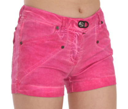 PLEIN SUD Mini pantaloncini rosa a vita media chic