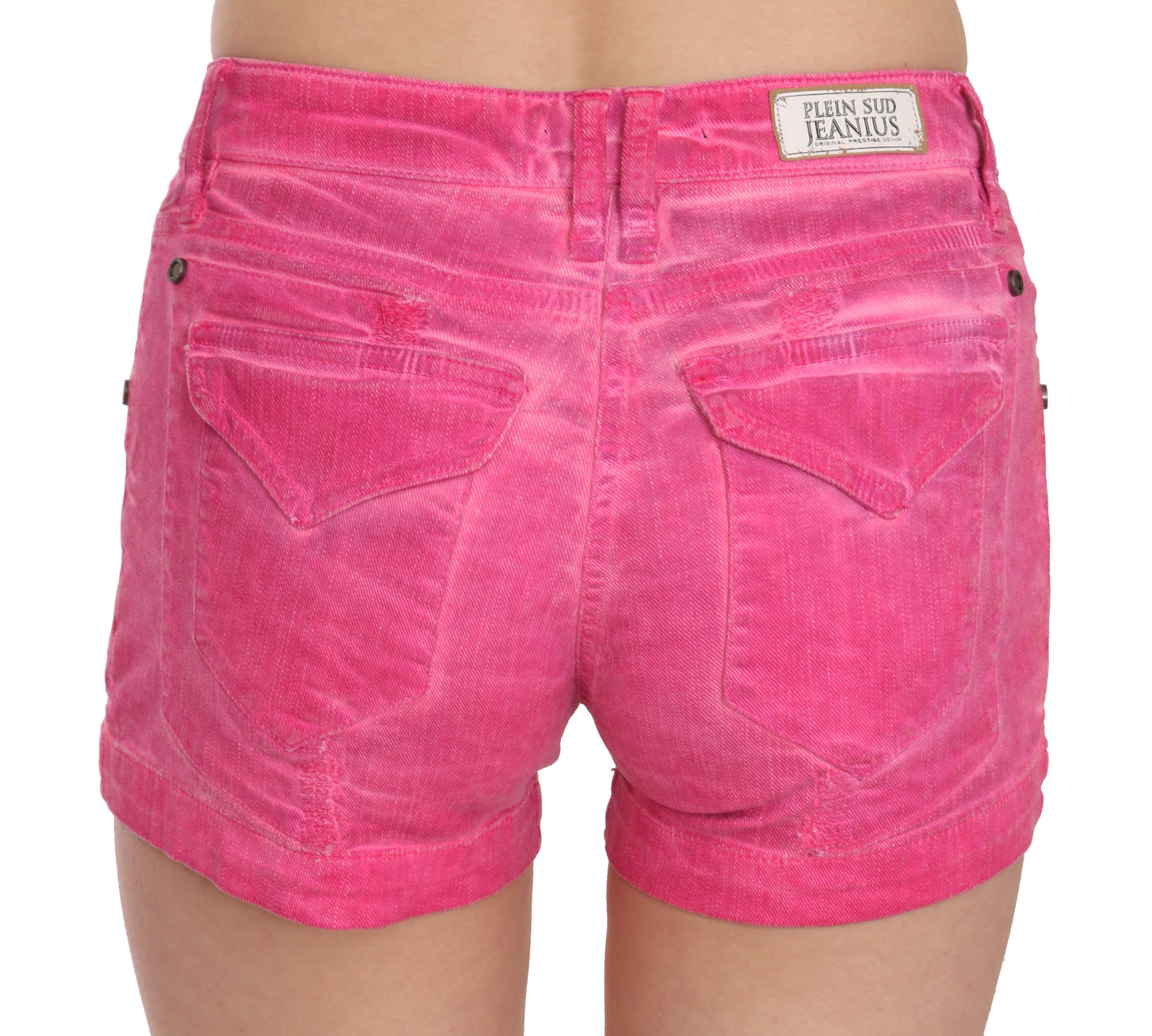 PLEIN SUD Mini pantaloncini rosa a vita media chic