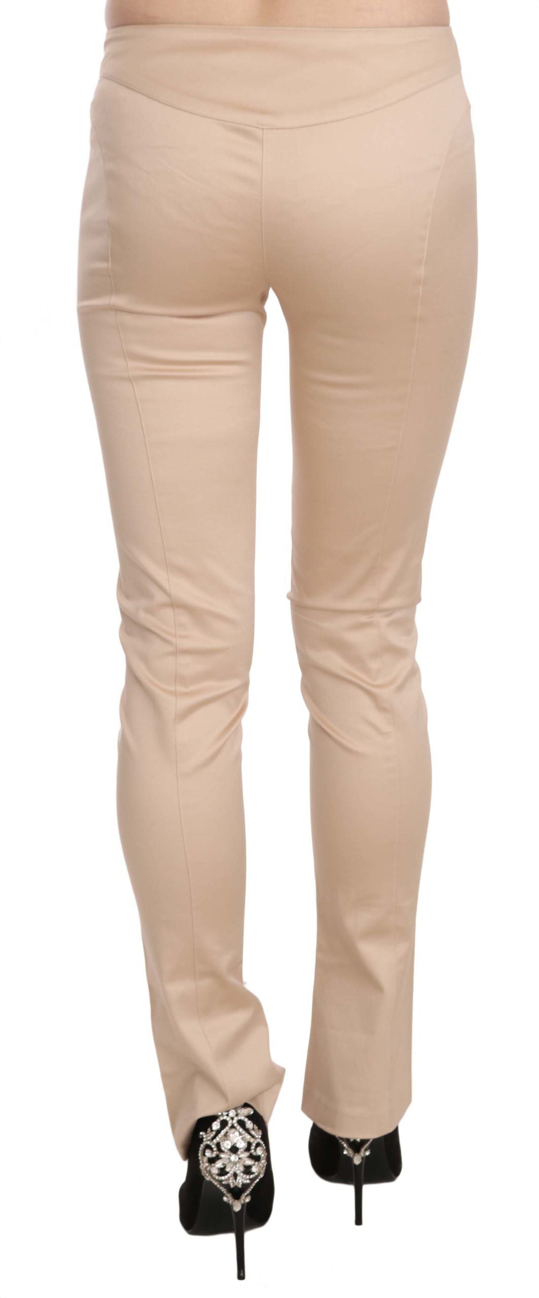 Just Cavalli Pantaloni skinny eleganti a vita bassa color crema