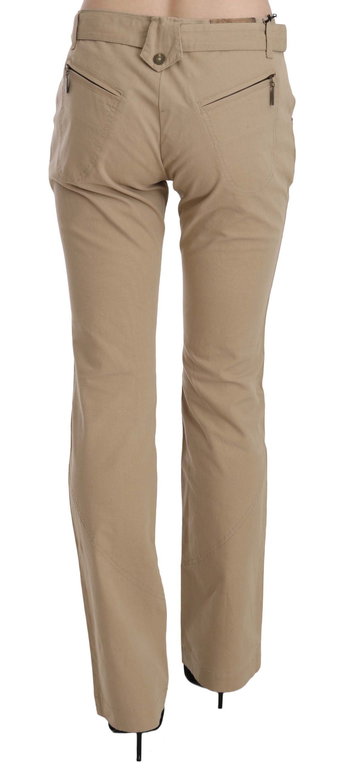 Pantaloni Just Cavalli Beige a gamba dritta a vita media