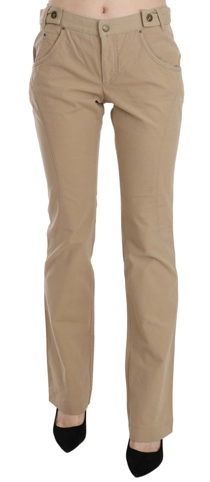 Pantaloni Just Cavalli Beige a gamba dritta a vita media