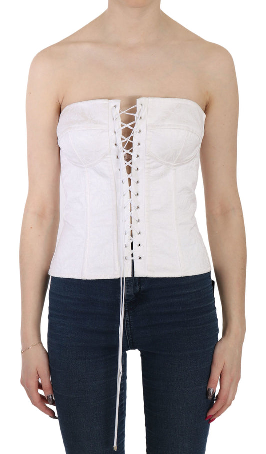 Dolce &amp; Gabbana Elegante corsetto bianco senza spalline