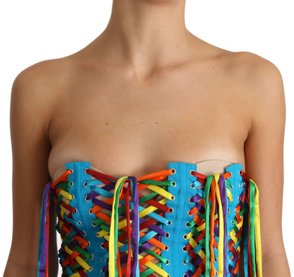 Dolce & Gabbana Multicolor Strapless Bustier Corset Top