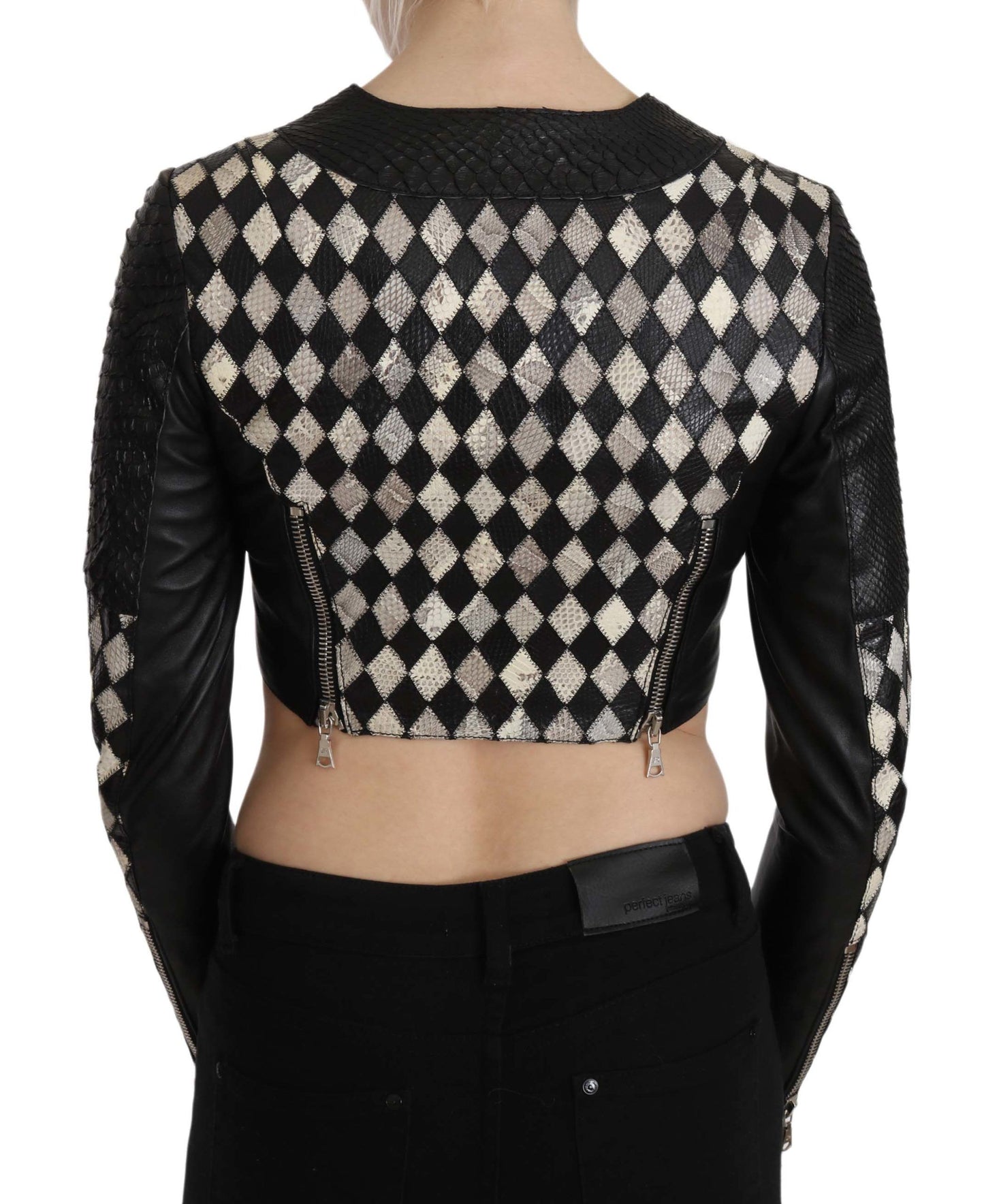 John Richmond Chic Biker-Inspired Cropped Leather Jacket