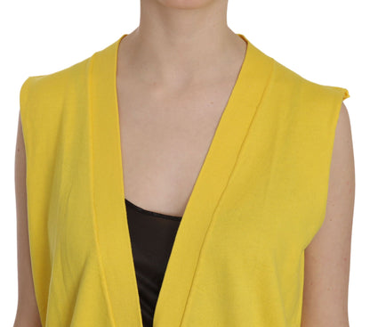 PINK MEMORIES Elegante gilet in cotone senza maniche giallo