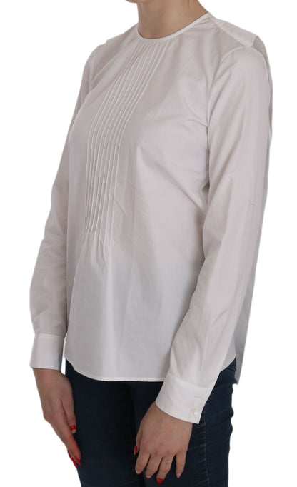 Dsquared² Elegant White Cotton Crew Neck Top