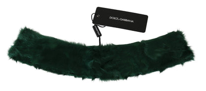 Dolce &amp; Gabbana Lussuosa Sciarpa in pelle di agnello verde per donna