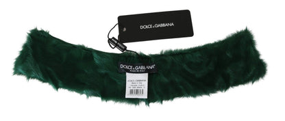 Dolce &amp; Gabbana Lussuosa Sciarpa in pelle di agnello verde per donna