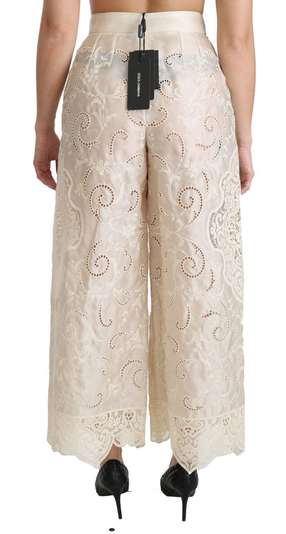 Dolce &amp; Gabbana Pantaloni cropped palazzo eleganti a vita alta