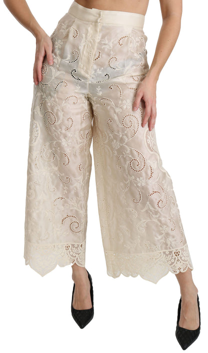 Dolce &amp; Gabbana Pantaloni cropped palazzo eleganti a vita alta