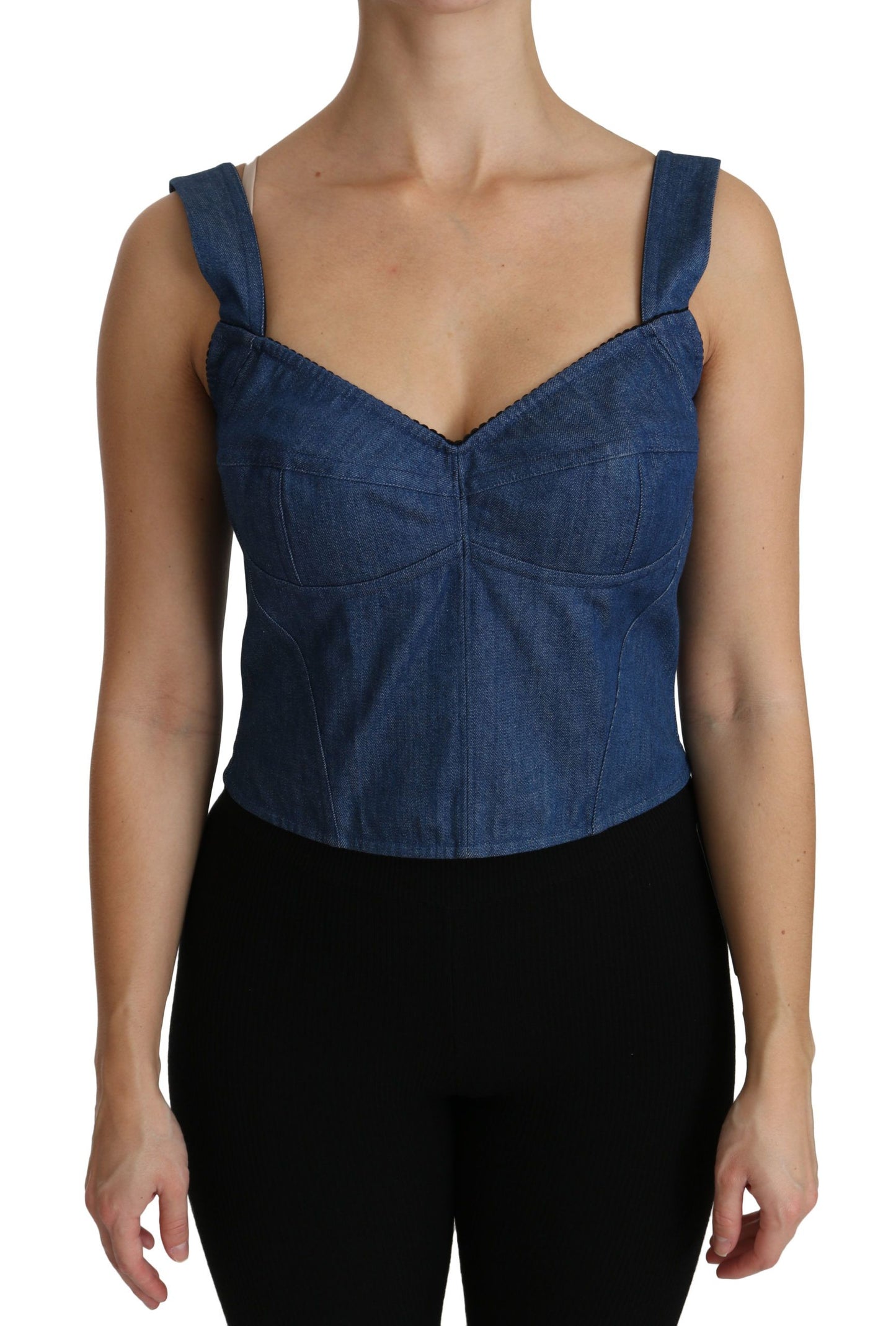 Dolce &amp; Gabbana Top bustier elegante senza maniche in blu