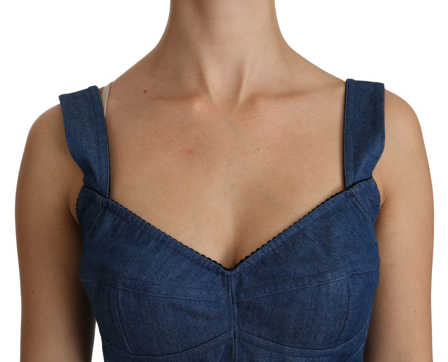 Dolce &amp; Gabbana Top bustier elegante senza maniche in blu