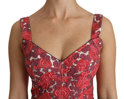 Dolce &amp; Gabbana Top corto elegante in broccato floreale