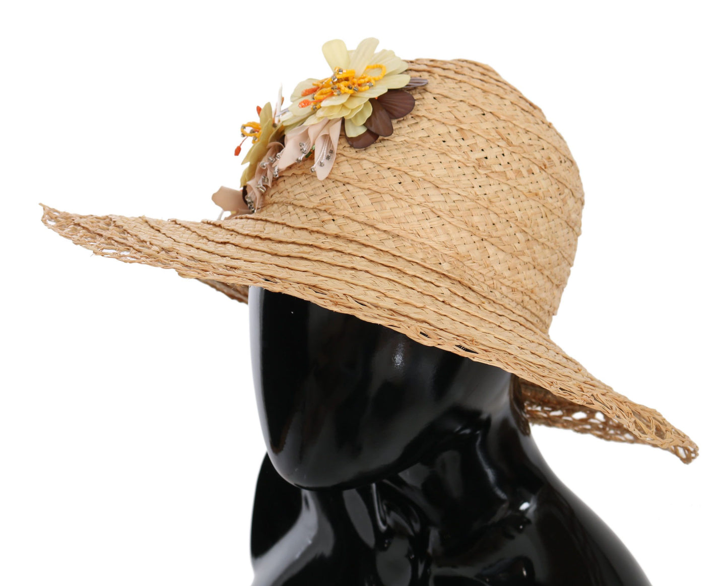 Dolce &amp; Gabbana Elegante Beige Cappello a secchiello floreale