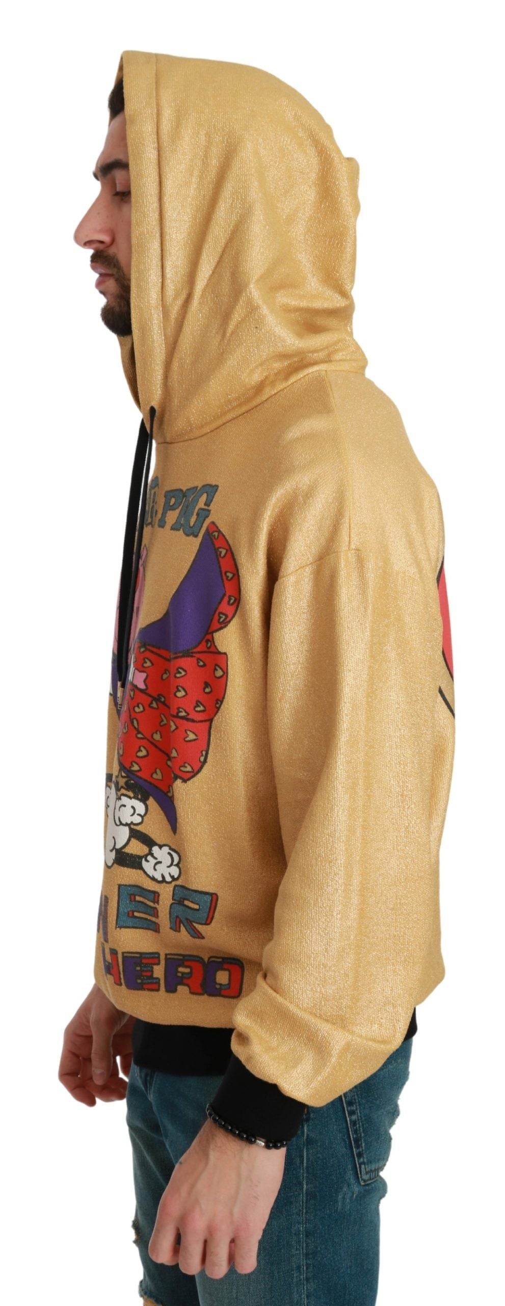 Dolce &amp; Gabbana Squisito maglione in cotone con cappuccio color oro