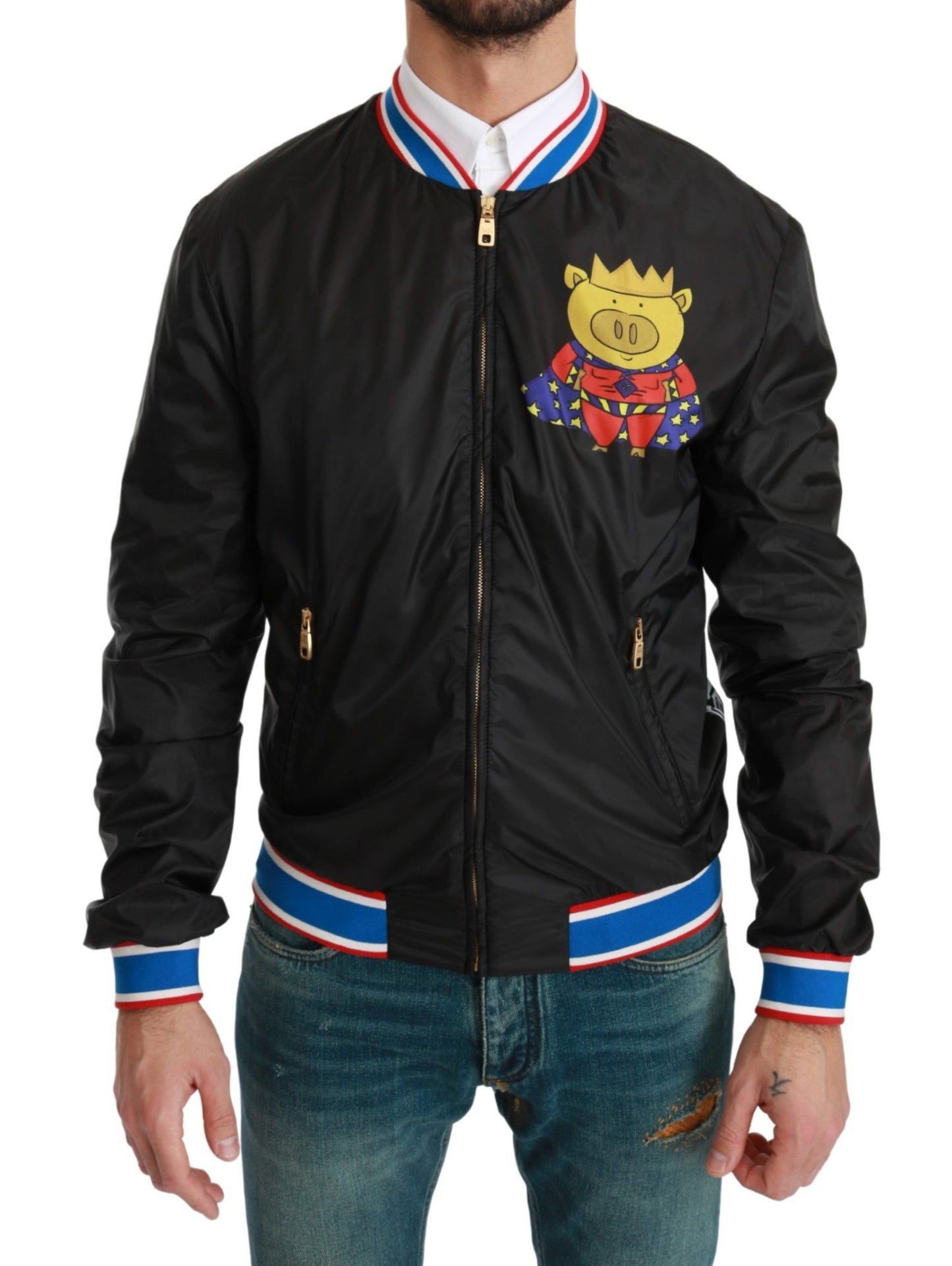 Dolce & Gabbana Elegant Multicolor Motive Bomber Jacket