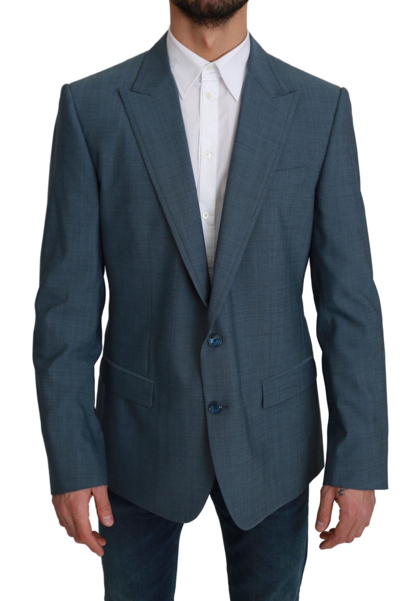 Dolce &amp; Gabbana Blazer elegante slim fit azzurro