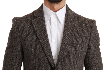 Dolce &amp; Gabbana Blazer elegante marrone slim fit in misto lana