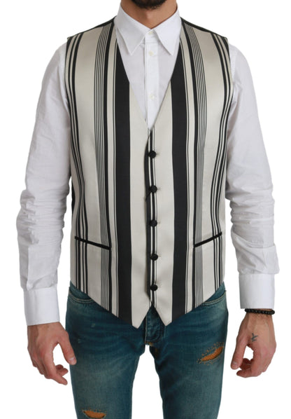 Gilet in seta di cotone a righe Dolce &amp; Gabbana