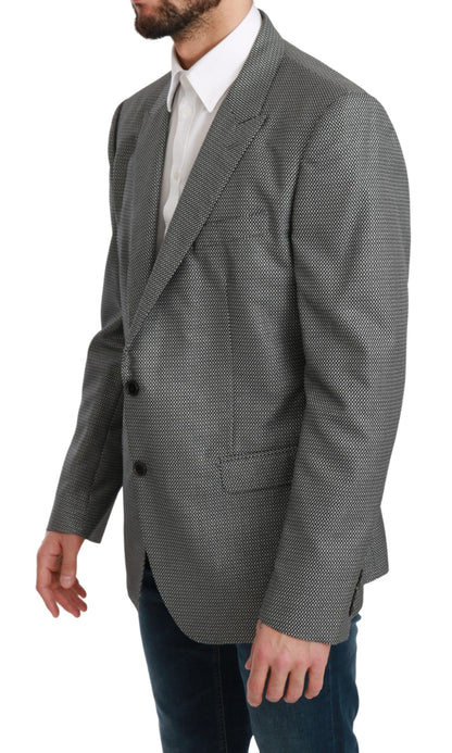 Dolce &amp; Gabbana Blazer slim fit elegante con motivo fantasia grigio