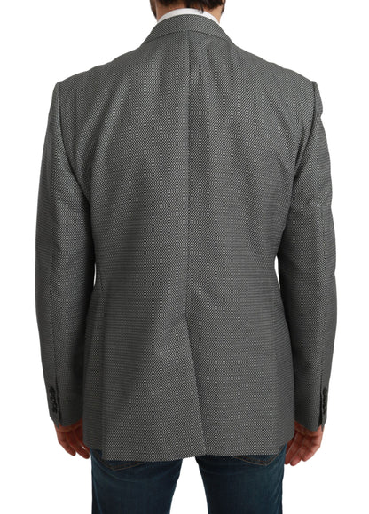 Dolce &amp; Gabbana Blazer slim fit elegante con motivo fantasia grigio