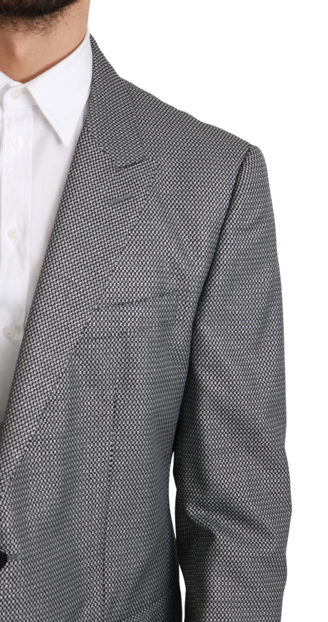 Dolce &amp; Gabbana Blazer slim fit elegante con motivo fantasia grigio