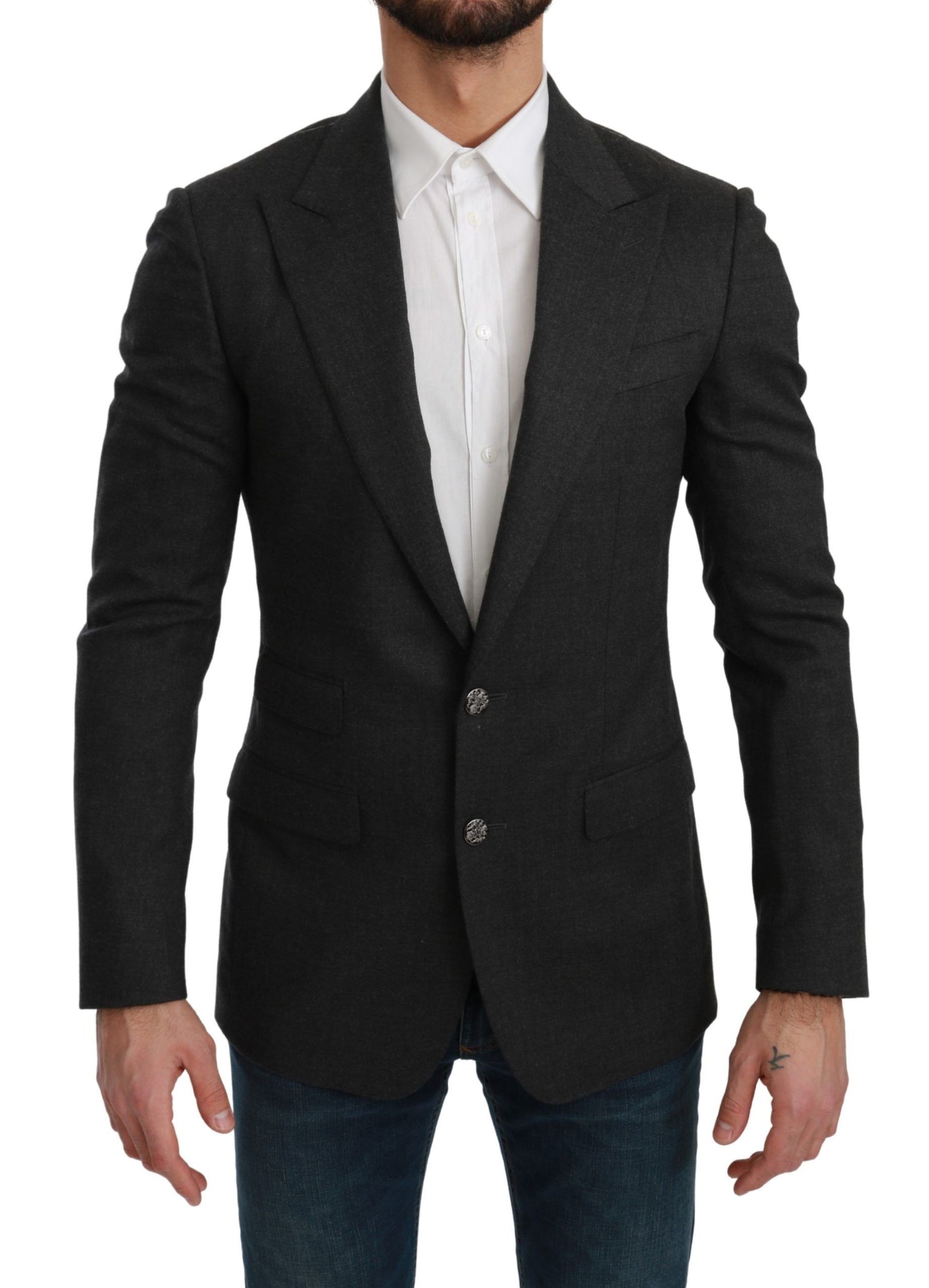 Blazer formale slim fit grigio elegante Dolce &amp; Gabbana