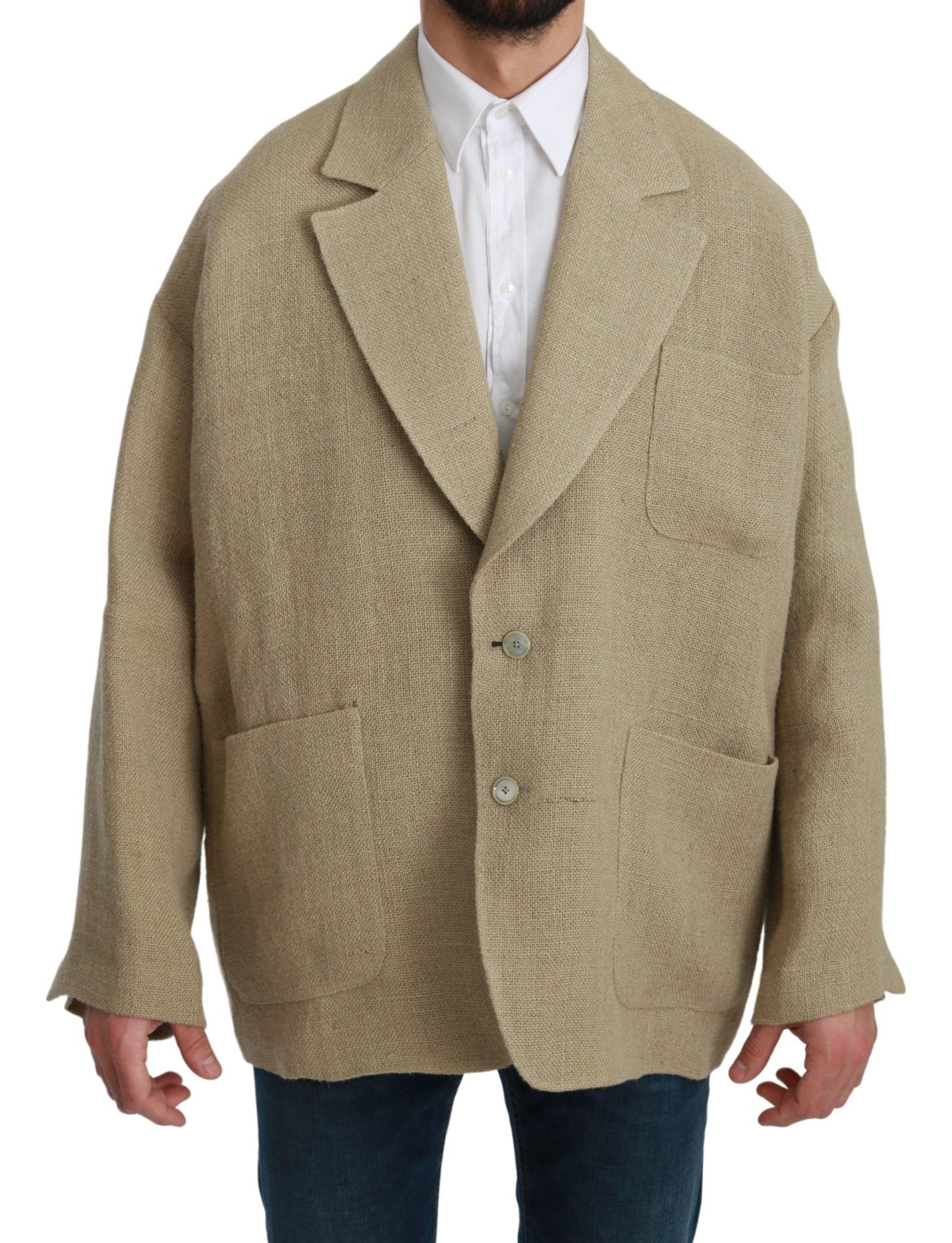 Dolce &amp; Gabbana Blazer monopetto in iuta beige chic