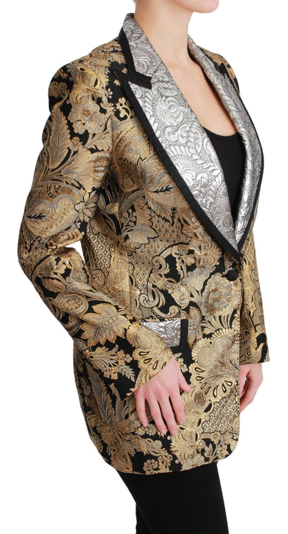 Dolce &amp; Gabbana Elegante blazer jacquard floreale dorato