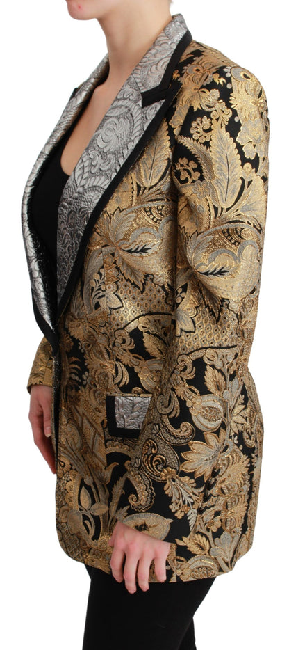 Dolce &amp; Gabbana Elegante blazer jacquard floreale dorato