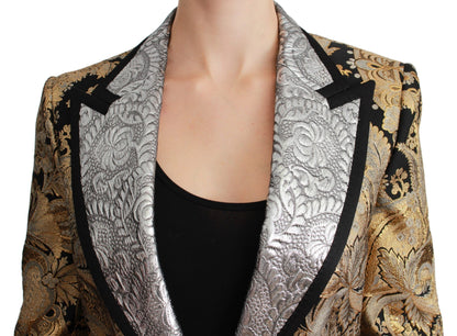 Dolce &amp; Gabbana Elegante blazer jacquard floreale dorato