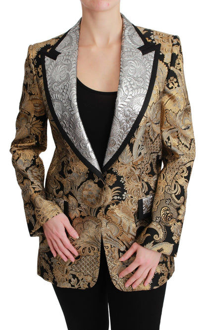 Dolce &amp; Gabbana Elegante blazer jacquard floreale dorato