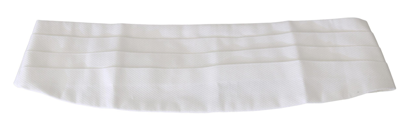 Dolce & Gabbana Elegant Silk White Cummerbund