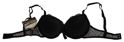 Roberto Cavalli Elegante reggiseno push-up in pizzo nero