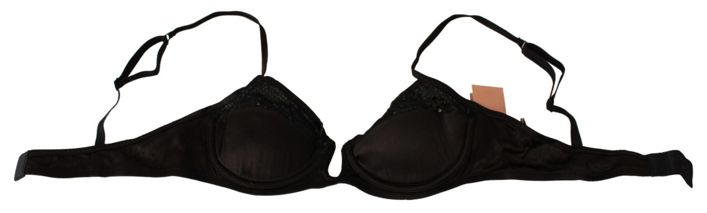 Ermanno Scervino Reggiseno a Balconcino Marrone con Paillettes