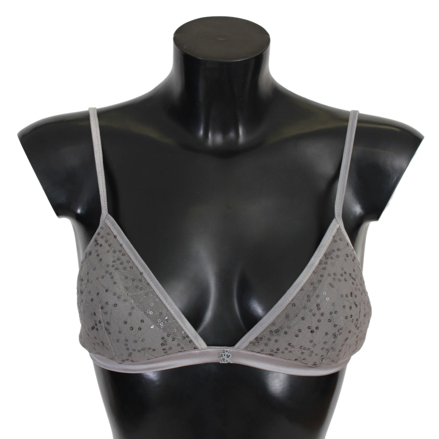 Ermanno Scervino Reggiseno Triangolo Grigio con Paillettes Intimo di Lusso