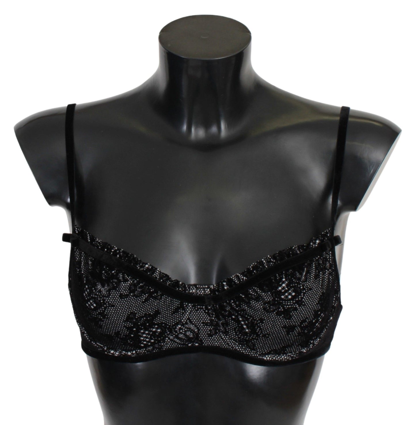 Ermanno Scervino Reggiseno a balconcino in rete nera elegante