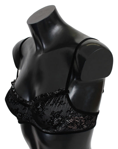 Ermanno Scervino Reggiseno a balconcino in rete nera elegante