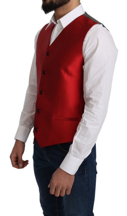 Dolce &amp; Gabbana Incantevole gilet formale in seta rossa