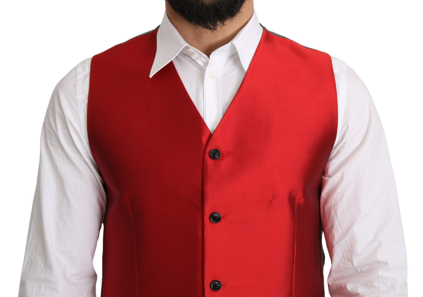 Dolce &amp; Gabbana Incantevole gilet formale in seta rossa