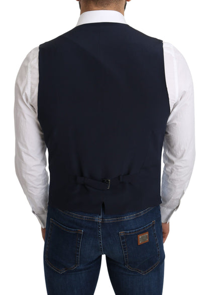 Dolce &amp; Gabbana Elegante Gilet Formale da Uomo Azzurro