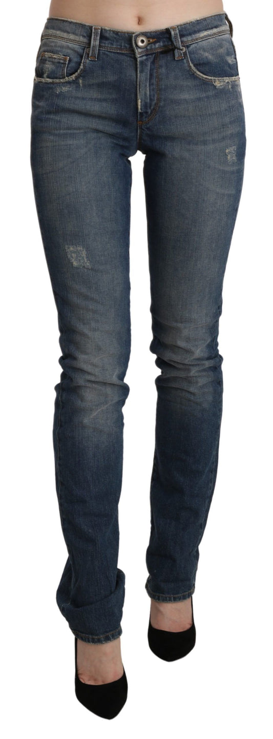 Ermanno Scervino Jeans skinny chic a vita media in blu lavato