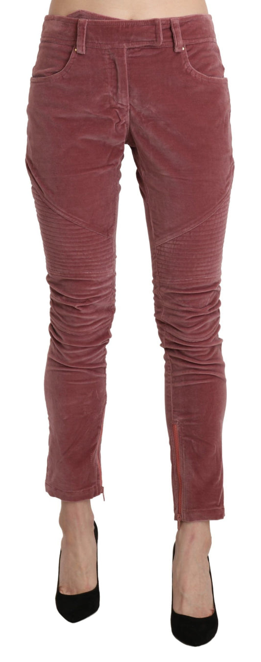 Ermanno Scervino Chic Red Mid Waist Skinny Trousers