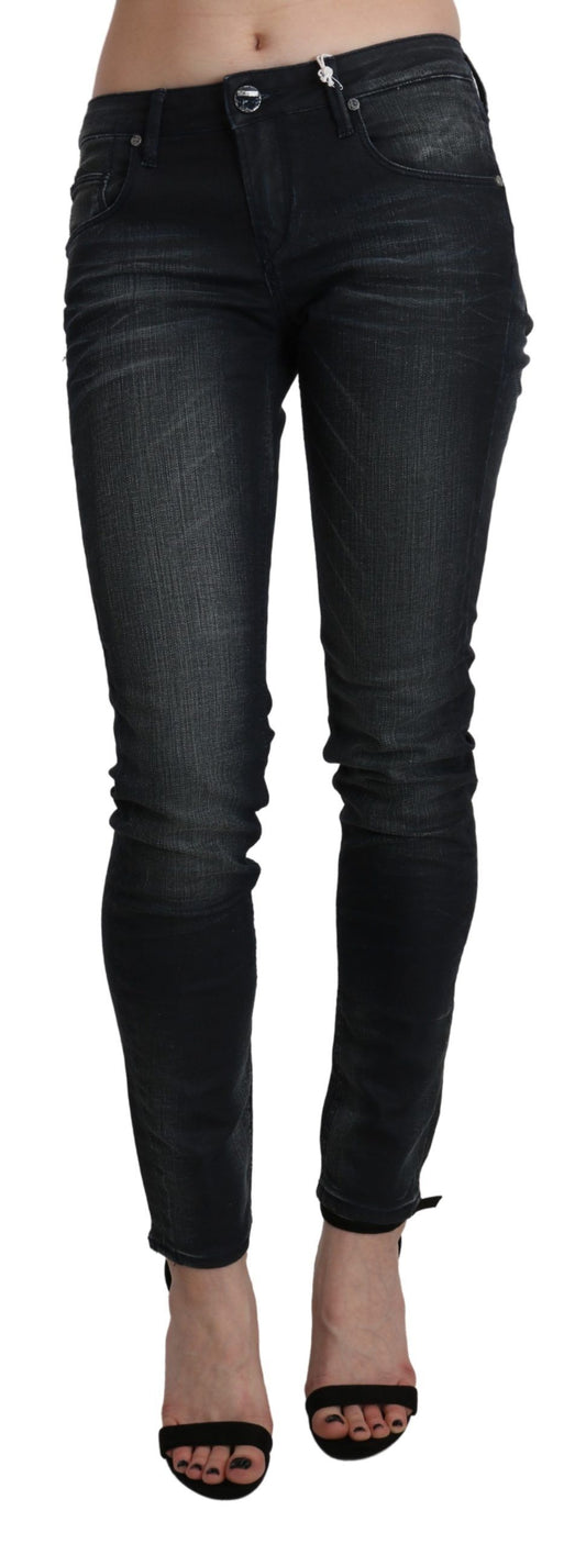 Jeans neri skinny eleganti a vita bassa Acht