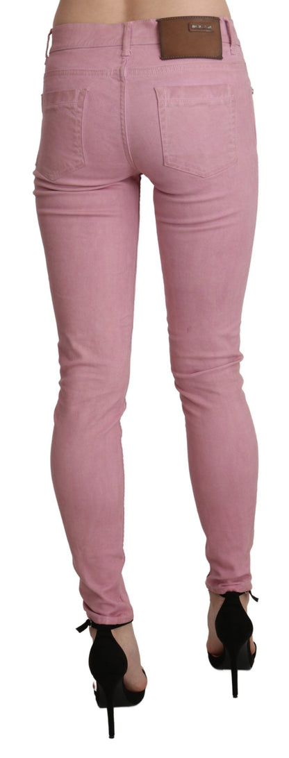 Jeans skinny Acht Chic rosa a vita media