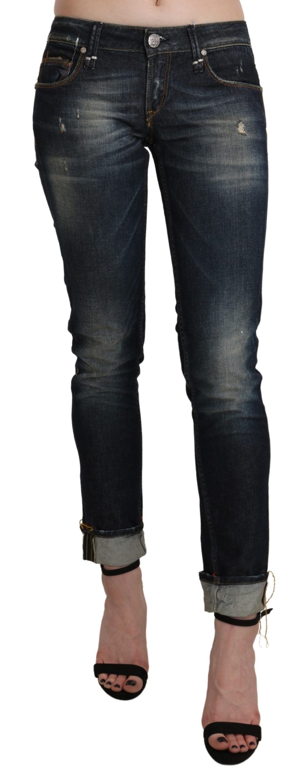 Jeans corti skinny blu scuro Acht Chic 