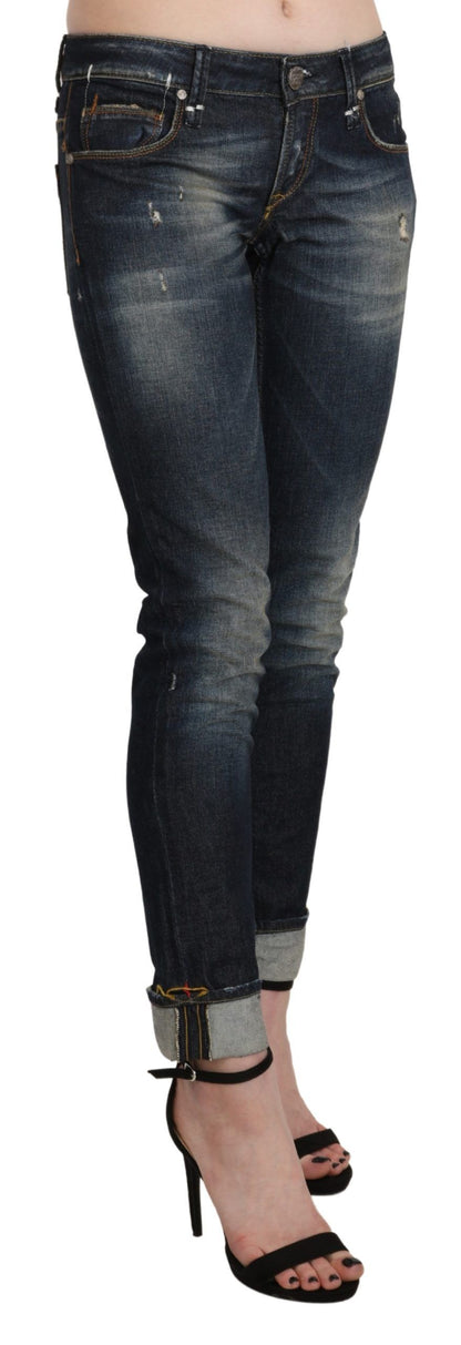 Jeans corti skinny blu scuro Acht Chic 