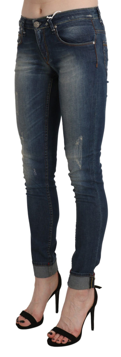 Jeans corti skinny lavati blu Acht Chic