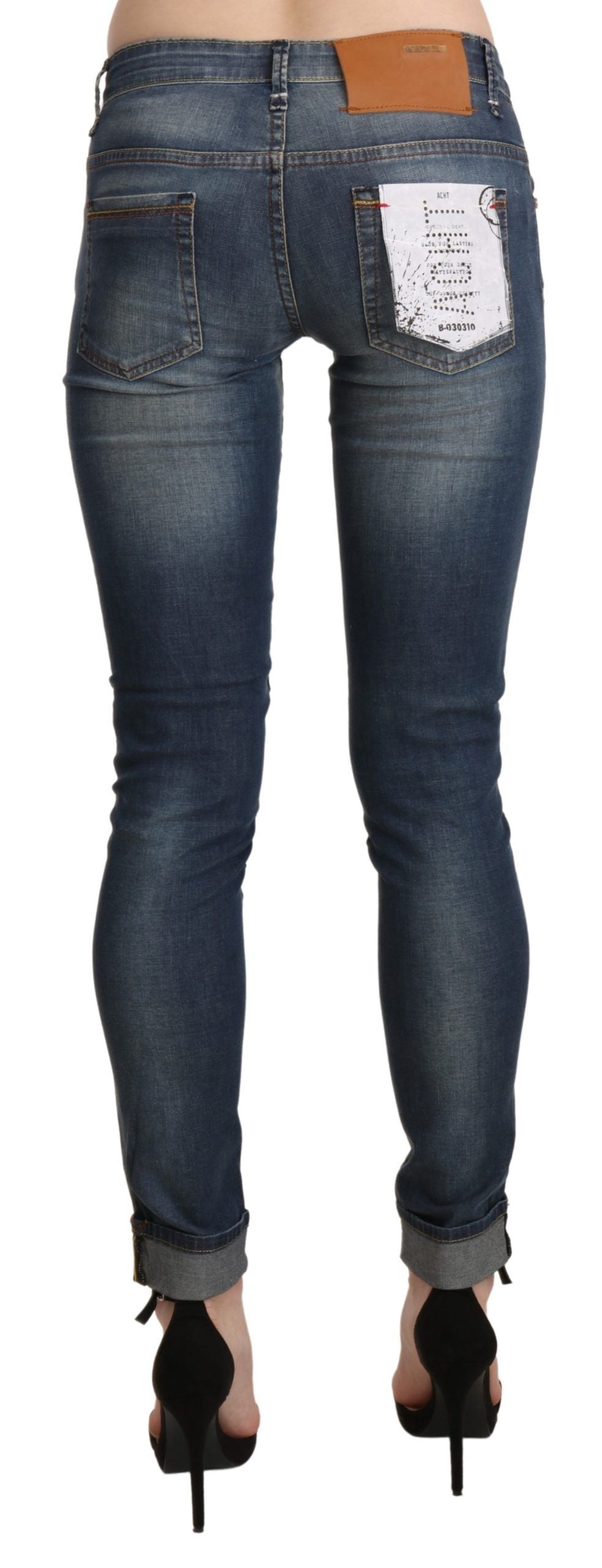 Jeans corti skinny lavati blu Acht Chic