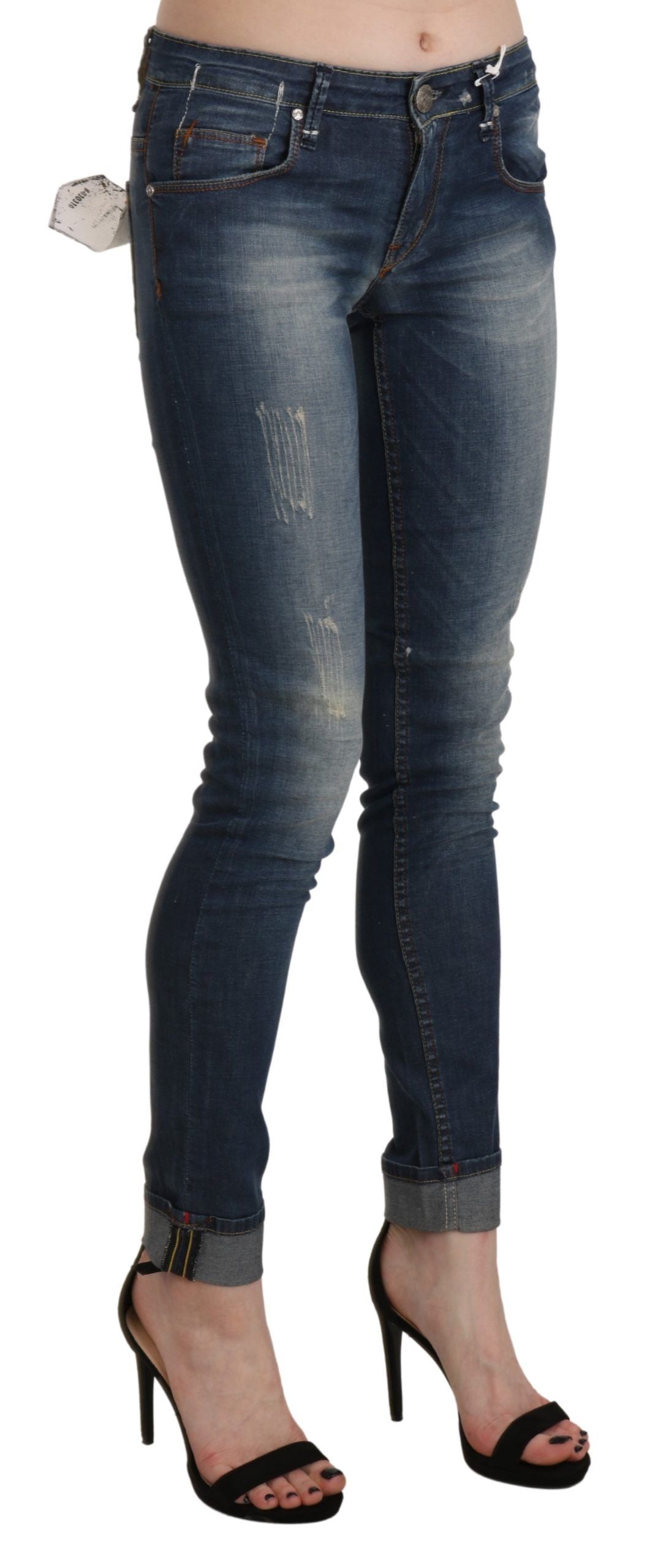 Jeans corti skinny lavati blu Acht Chic